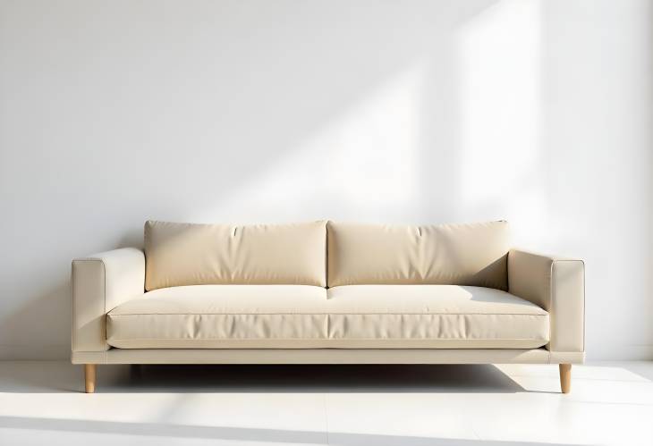 Sophisticated Comfort Expensive Beige Sofa in a Minimalist Space